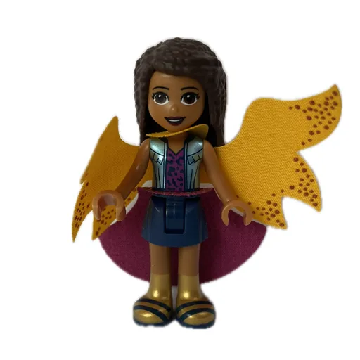 Andrea (Medium Blue Jacket, Dark Blue Skirt, Cape)