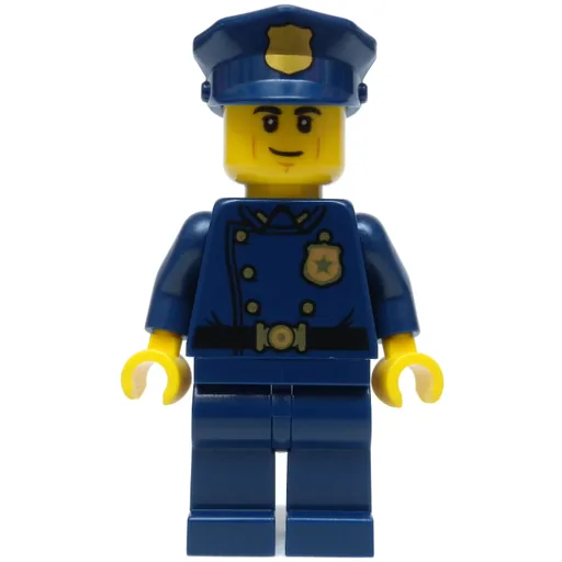 Policeman (Dark Blue Suit with Large Lapels and Gold Buttons, Police Hat)