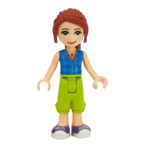 Mia (Blue Plaid Shirt, Lime Trousers)