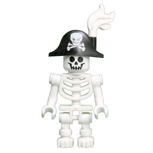 Skeleton (Standard Face, Bicorne Hat with Skull and Crossbones and White Plume)
