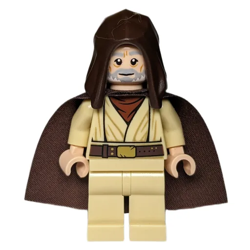 Obi-Wan Kenobi (Old, Tan Robes, Dark Brown Hood and Cape)