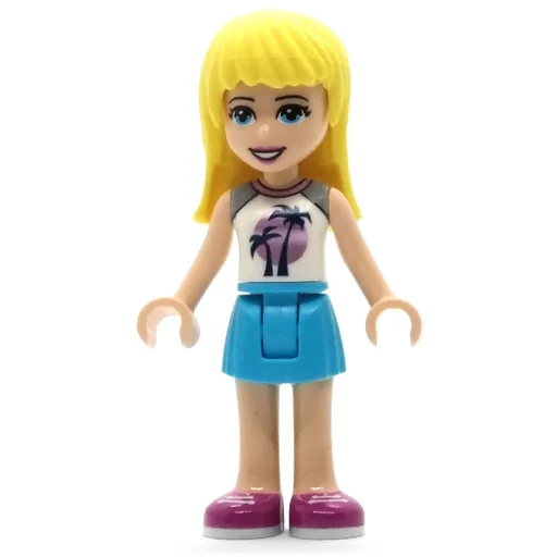 Stephanie (White Top, Medium Azure Skirt)