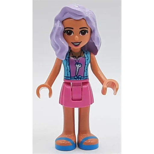 Nina (Medium Azure Jacket, Dark Pink Skirt)