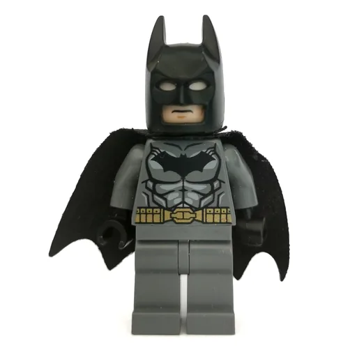 Batman (Dark Bluish Gray Suit, Black Cape and Cowl, Light Nougat Head, Dark Bluish Gray Hips, Muscles Outline)
