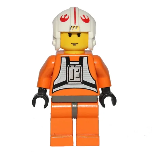 Luke Skywalker (Orange Rebel Pilot Outfit, Yellow Skin, Dark Gray Hips)
