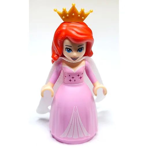 Ariel (Human Form, Bright Pink Gown, White Cape)