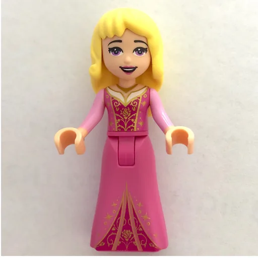 Aurora (Dark Pink Dress, Pearl Gold Decoration)