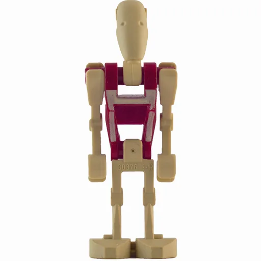 Battle Droid Security (Dark Red Torso with Tan Print, Two Bent Arms)