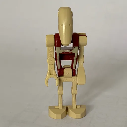 Battle Droid Security (Dark Red Torso with Tan Print and Three Red Dots, One Bent Arm, One Straight Arm)