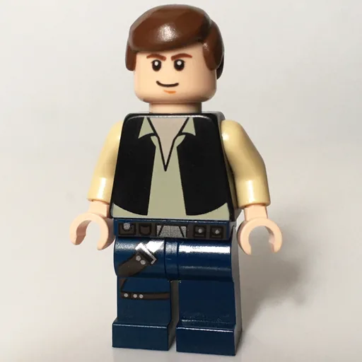 Han Solo (Black Vest, Dark Blue Legs, Smooth Hair, No Cheek Lines)