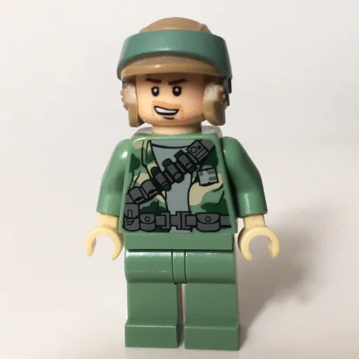 Rebel Trooper in Endor Uniform (Sand Green Legs, Beard Stubble)