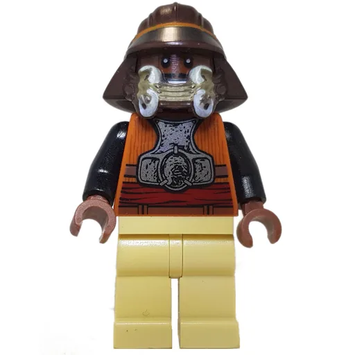 Lando Calrissian (Skiff Guard Disguise, Dark Brown Helmet, Tan Legs)