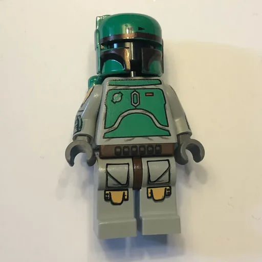 Boba Fett (Helmet and Jetpack, Light Gray Armor, Printed Legs)