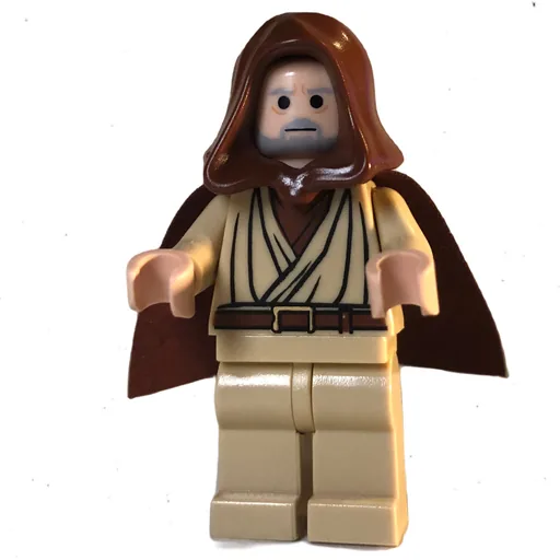 Obi-Wan Kenobi (Old, Tan Robes, Reddish Brown Hood and Cape, Black Eyes)