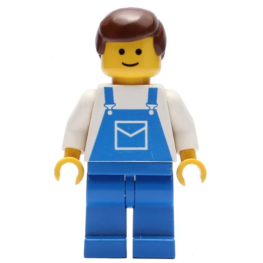 White Torso (Blue Overalls, Brown Hair (3626b Head))