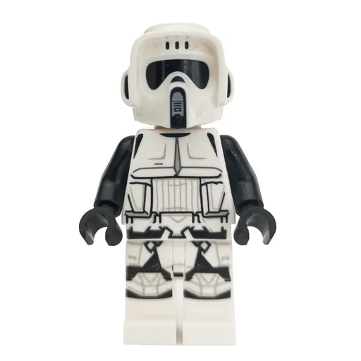 Scout Trooper (Dual Molded White and Black Helmet, Open Mouth)