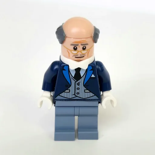 Alfred Pennyworth (Balding, Dark Blue Suit with Pinstripe Vest)