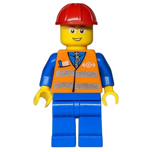 Worker (Orange Safety Vest, Blue Legs, Red Helmet, Glasses)
