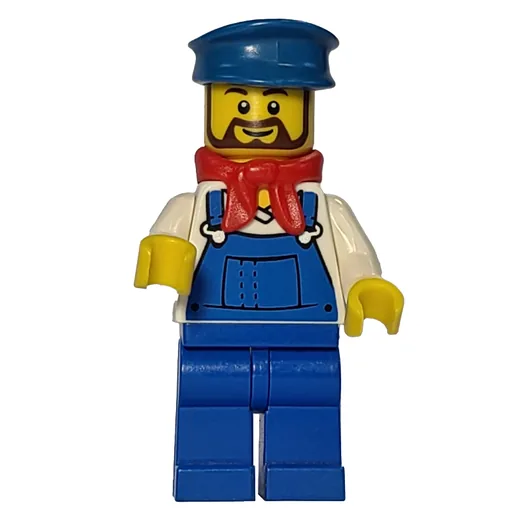 Train Machinist (White Torso, Blue Overall, Blue Hat)