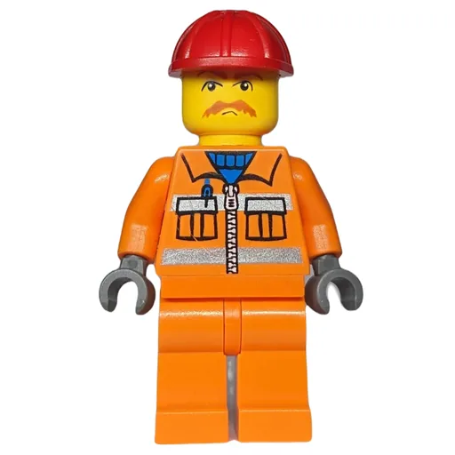 Train Worker (Orange Safety Vest, Orange Legs, Red Helmet)