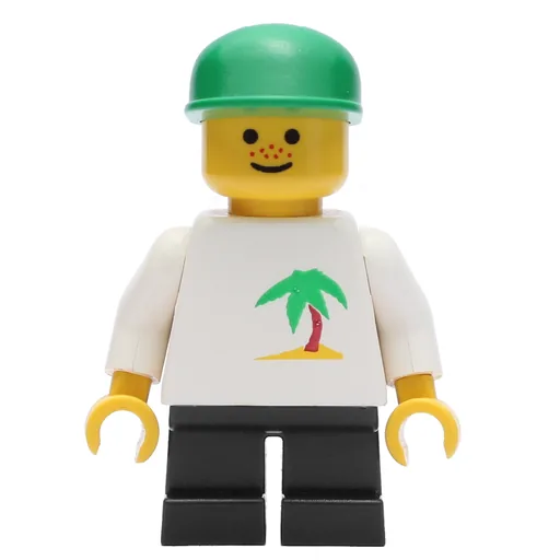 Kid (White Torso, Green Legs, Green Cap)