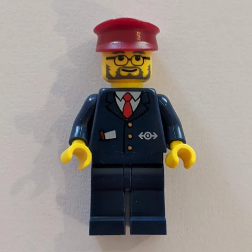 Conductor (Dark Blue Jacket, Dark Blue Legs, Dark Red Hat, Glasses, Beard)