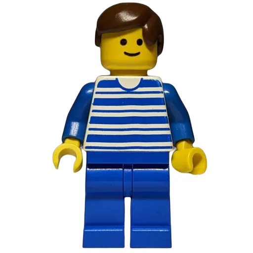 Man (Blue/White Striped Torso, Blue Legs, Brown Hair)