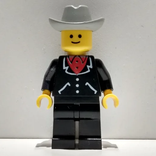 Man (Black Suit, Light Bluish Gray Cowboy Hat)