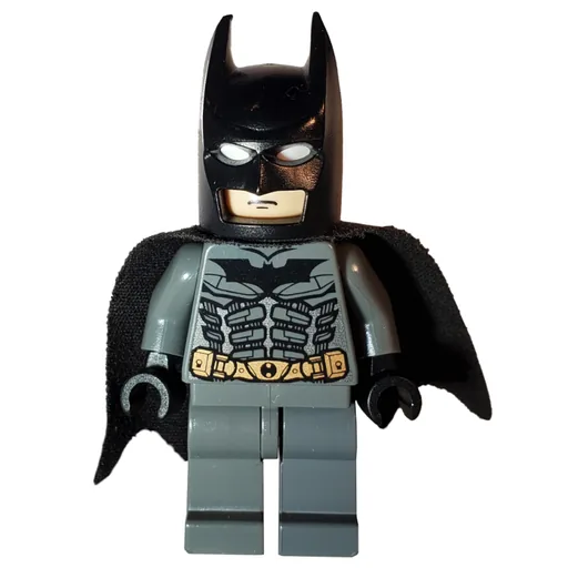 Batman (Dark Bluish Gray Suit, Black Cape and Cowl, Light Nougat Head, Dark Bluish Gray Hips)