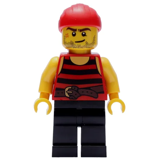 Pirate (Red Stripes, Black Legs, Red Bandana, Scar)