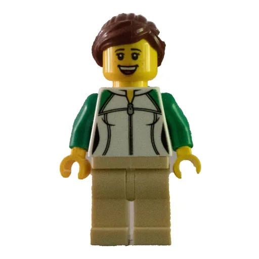 Woman (White Sweatshirt, Tan Legs, Reddish Brown Hair)