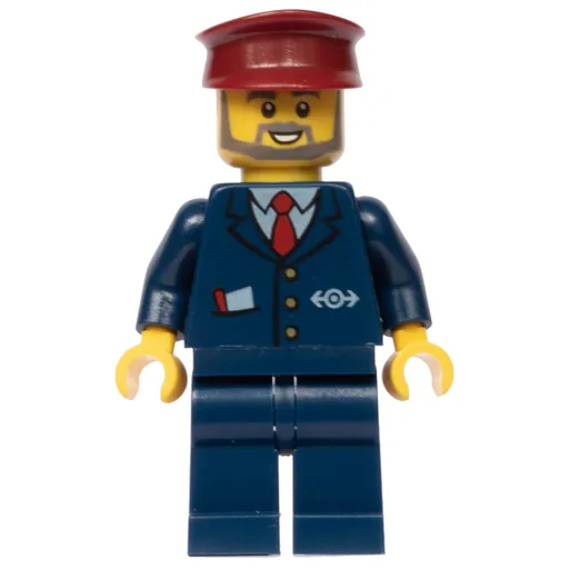 Conductor (Dark Blue Jacket, Dark Blue Legs, Dark Red Hat, Glasses, Beard)