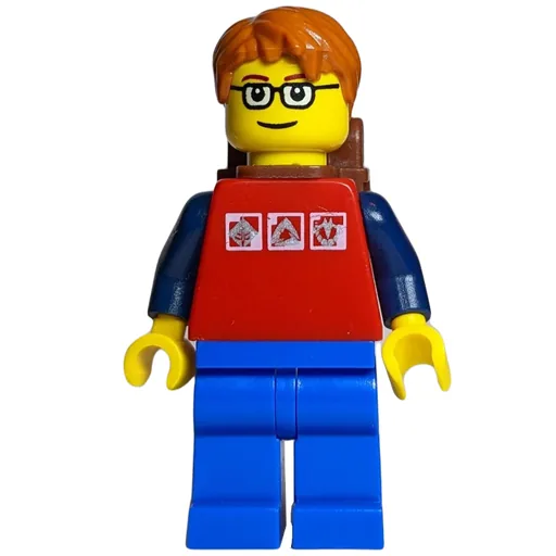 Man (Red Torso, Blue Legs, Backpack)