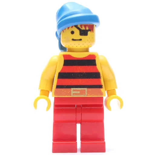Pirate (Red/Black Stripes, Red Legs, Blue Bandana)
