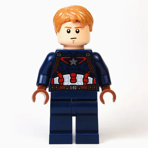 Captain America with Hair and Dark Orange Eyebrows