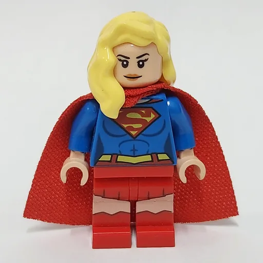 LEGO minifig Supergirl with Bright Light Yellow Hair over Shoulder (fig-005250)