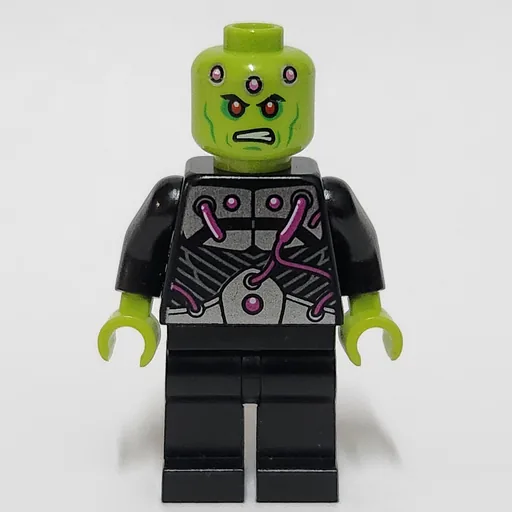 LEGO minifig Brainiac in Black Outfit with Magenta Wires (fig-005254)