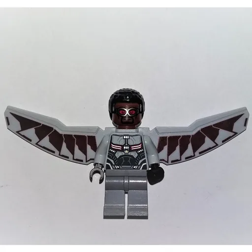 Falcon with Light Bluish Gray and Dark Red Wings