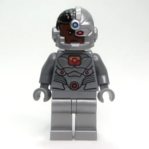 LEGO minifig Cyborg with Red and Orange Chest (fig-005407)