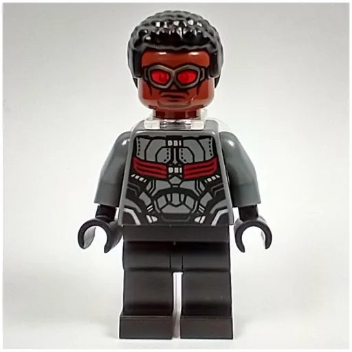 Falcon in Dark Bluish Gray and Black Suit with Neck Bracket
