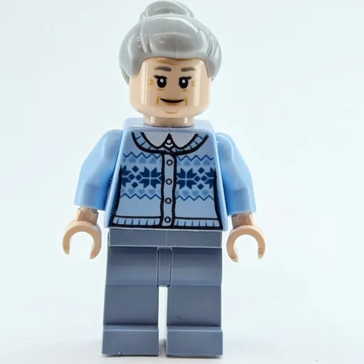 LEGO minifig Aunt May in Bright Light Blue Sweater (fig-005489)