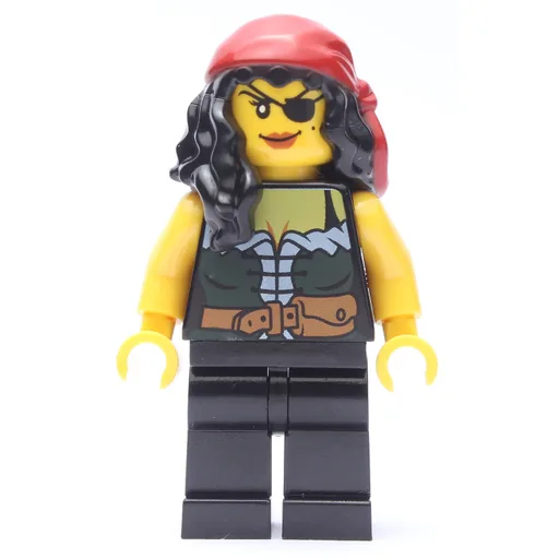 Pirate (Female, Black Hair with Bandana, Yellow Arms)