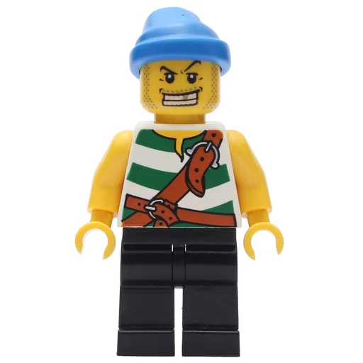 Pirate (Green Stripes, Black Legs, Blue Bandana)