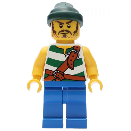 Pirate (Green Stripes, Blue Legs, Dark Green Bandana)