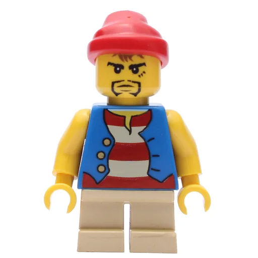 Pirate (Blue Vest, Short Tan Legs, Red Bandana)