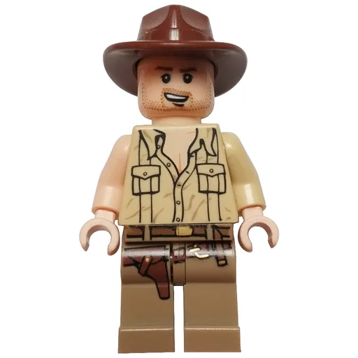 Indiana Jones in Open Tan Shirt (with Open Mouth)