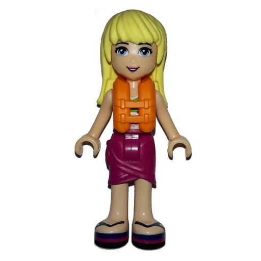 Stephanie (Lime Bikini, Magenta Skirt and Life Jacket)