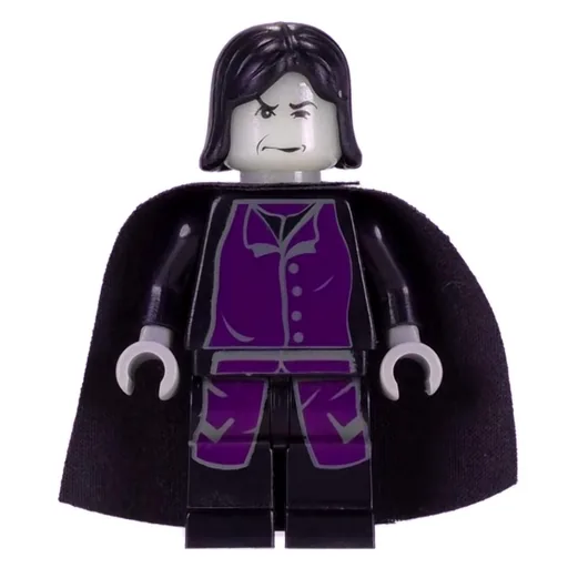 Professor Severus Snape (Glow in the Dark Head, Long Purple Robes with Dark Gray Buttons, Cape)