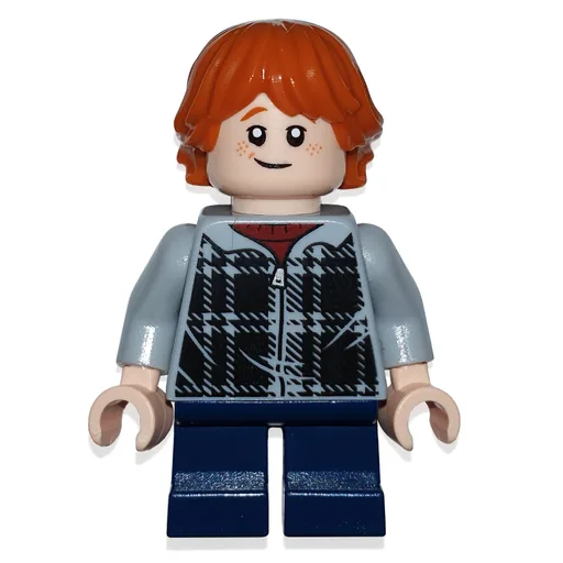 Ron Weasley (Light Bluish Gray Plaid Jacket with Zipper, Short Legs)