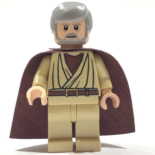 Obi-Wan Kenobi (Old, Tan Robes, Hair, Reddish Brown Cape)